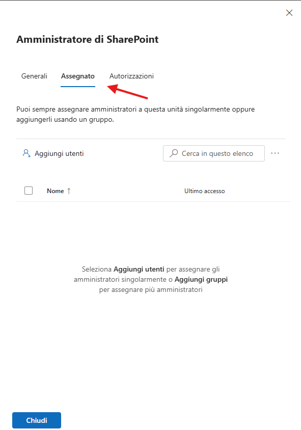 Assegna amministratori