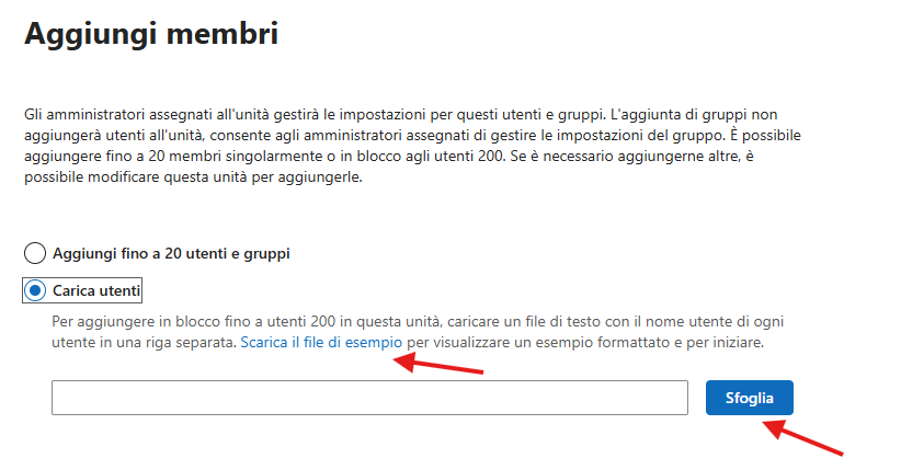 Caricamento utenti