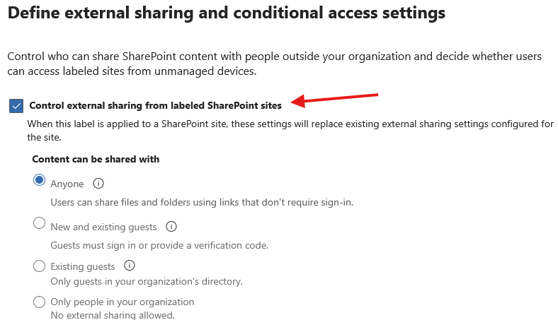 External sharing