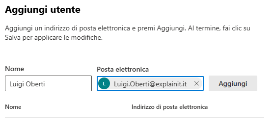 aggiungi utente