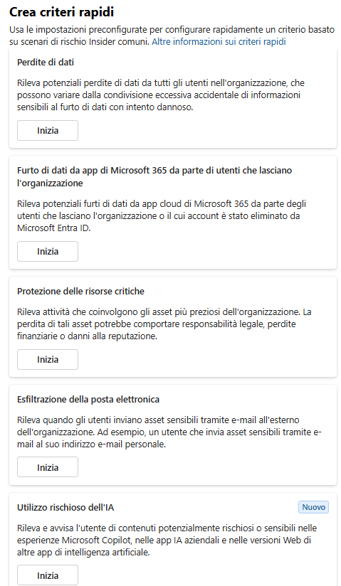 Modelli dei criteri rapidi