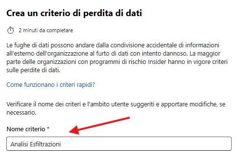 Nome del criterio