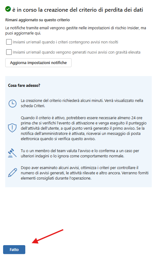 Criterio creato
